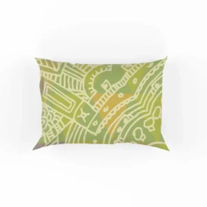 Avocado Green Abstract Pattern Design Pillow Case