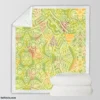 Avocado Green Abstract Pattern Design Sherpa Fleece Blanket