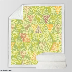 Avocado Green Abstract Pattern Design Sherpa Fleece Blanket