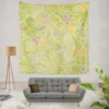 Avocado Green Abstract Pattern Design Wall Tapestry