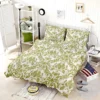 Avocado Green Damask Pattern Bedding Set