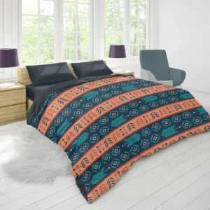 Aztec Bohemian Stripe Design Duvet Cover 1