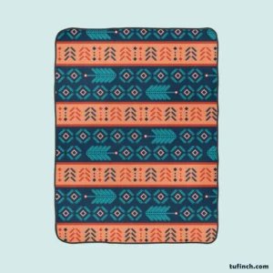 Aztec Bohemian Stripe Design Fleece Blanket 1