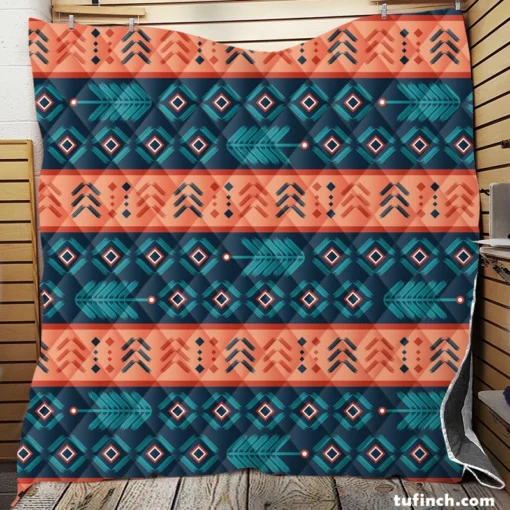 Aztec Bohemian Stripe Design Quilt Blanket