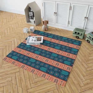 Aztec Bohemian Stripe Design Rug 1