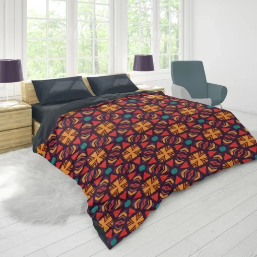 Aztec Falk Art Abstract Pattern Duvet Cover 1