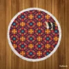 Aztec Falk Art Abstract Pattern Round Beach Towel