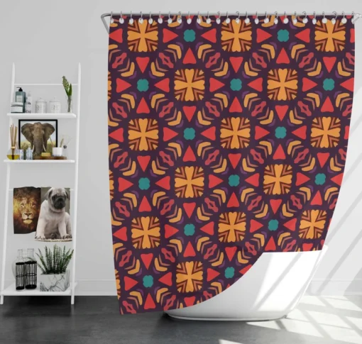 Aztec Falk Art Abstract Pattern Shower Curtain