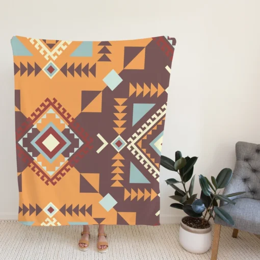 Aztec Navaho Geometrics Fleece Blanket