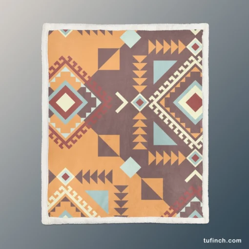 Aztec Navaho Geometrics Sherpa Fleece Blanket 1