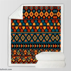 Aztec Pattern Design Sherpa Fleece Blanket