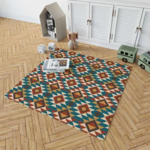 Aztec Tribal Argyle Design Rug 1