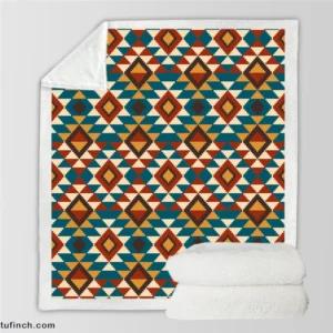 Aztec Tribal Argyle Design Sherpa Fleece Blanket