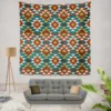 Aztec Tribal Argyle Design Wall Tapestry