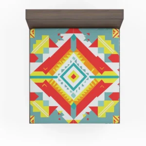 Aztec Tribal Colorful Design Fitted Sheet