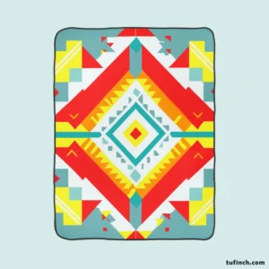 Aztec Tribal Colorful Design Fleece Blanket 1