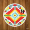 Aztec Tribal Colorful Design Round Beach Towel