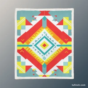 Aztec Tribal Colorful Design Sherpa Fleece Blanket 1