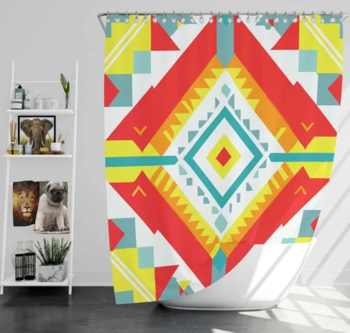 Aztec Tribal Colorful Design Shower Curtain