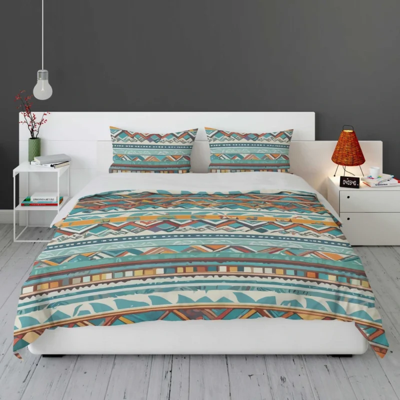 Aztec Vector White Background Pattern Bedding Set 1