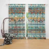 Aztec Vector White Background Pattern Curtain