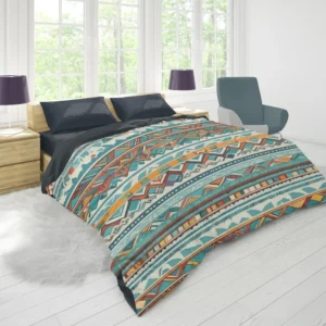 Aztec Vector White Background Pattern Duvet Cover 1