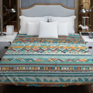 Aztec Vector White Background Pattern Duvet Cover