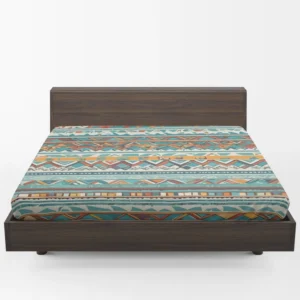 Aztec Vector White Background Pattern Fitted Sheet 1