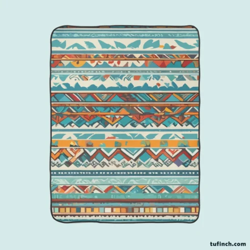 Aztec Vector White Background Pattern Fleece Blanket 1