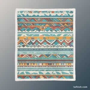 Aztec Vector White Background Pattern Sherpa Fleece Blanket 1