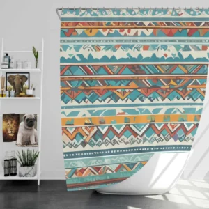 Aztec Vector White Background Pattern Shower Curtain