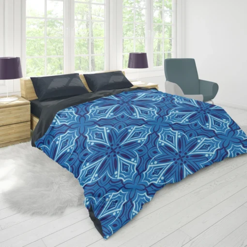 Azulejo Ikat Pattern Duvet Cover 1