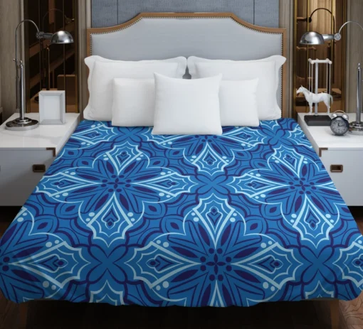 Azulejo Ikat Pattern Duvet Cover