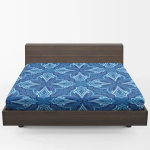 Azulejo Ikat Pattern Fitted Sheet 1