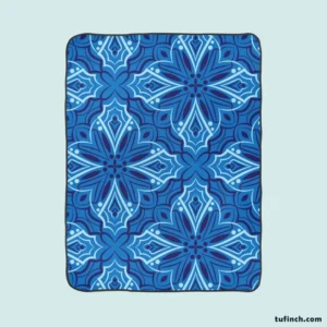 Azulejo Ikat Pattern Fleece Blanket 1