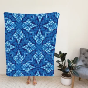 Azulejo Ikat Pattern Fleece Blanket