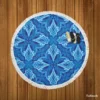 Azulejo Ikat Pattern Round Beach Towel