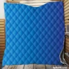 Azure Blue Gradient Quilt Blanket