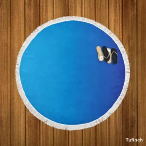 Azure Blue Gradient Round Beach Towel