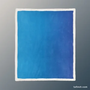 Azure Blue Gradient Sherpa Fleece Blanket 1