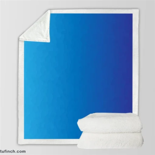 Azure Blue Gradient Sherpa Fleece Blanket