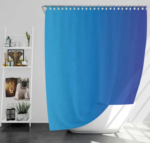 Azure Blue Gradient Shower Curtain