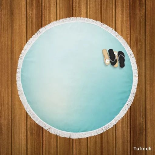 Baby Blue Gradient Round Beach Towel