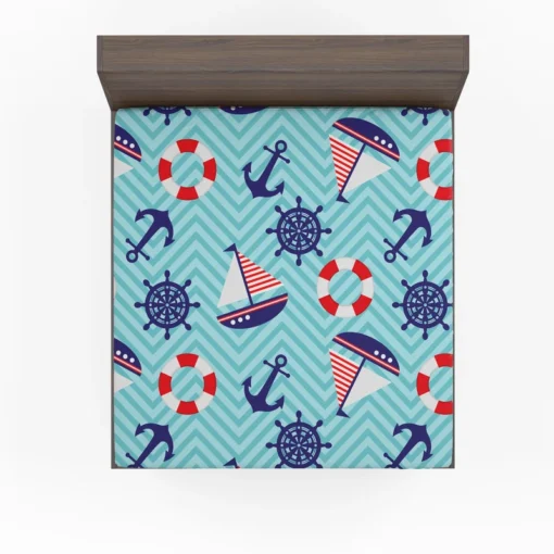 Baby Marine Anchor Sailboats Pattern Fitted Sheet