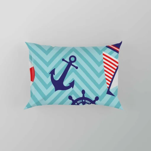 Baby Marine Anchor Sailboats Pattern Pillow Case