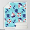 Baby Marine Anchor Sailboats Pattern Sherpa Fleece Blanket