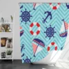 Baby Marine Anchor Sailboats Pattern Shower Curtain