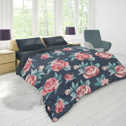 Baby Roses Hand Paint Duvet Cover 1