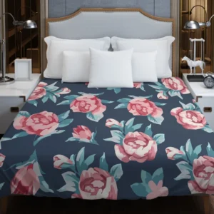 Baby Roses Hand Paint Duvet Cover