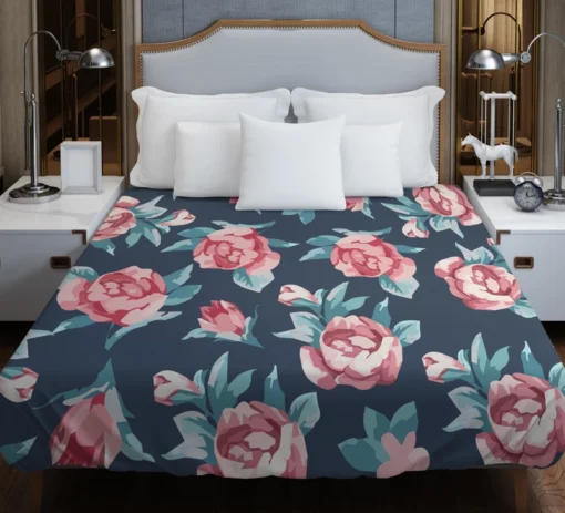 Baby Roses Hand Paint Duvet Cover